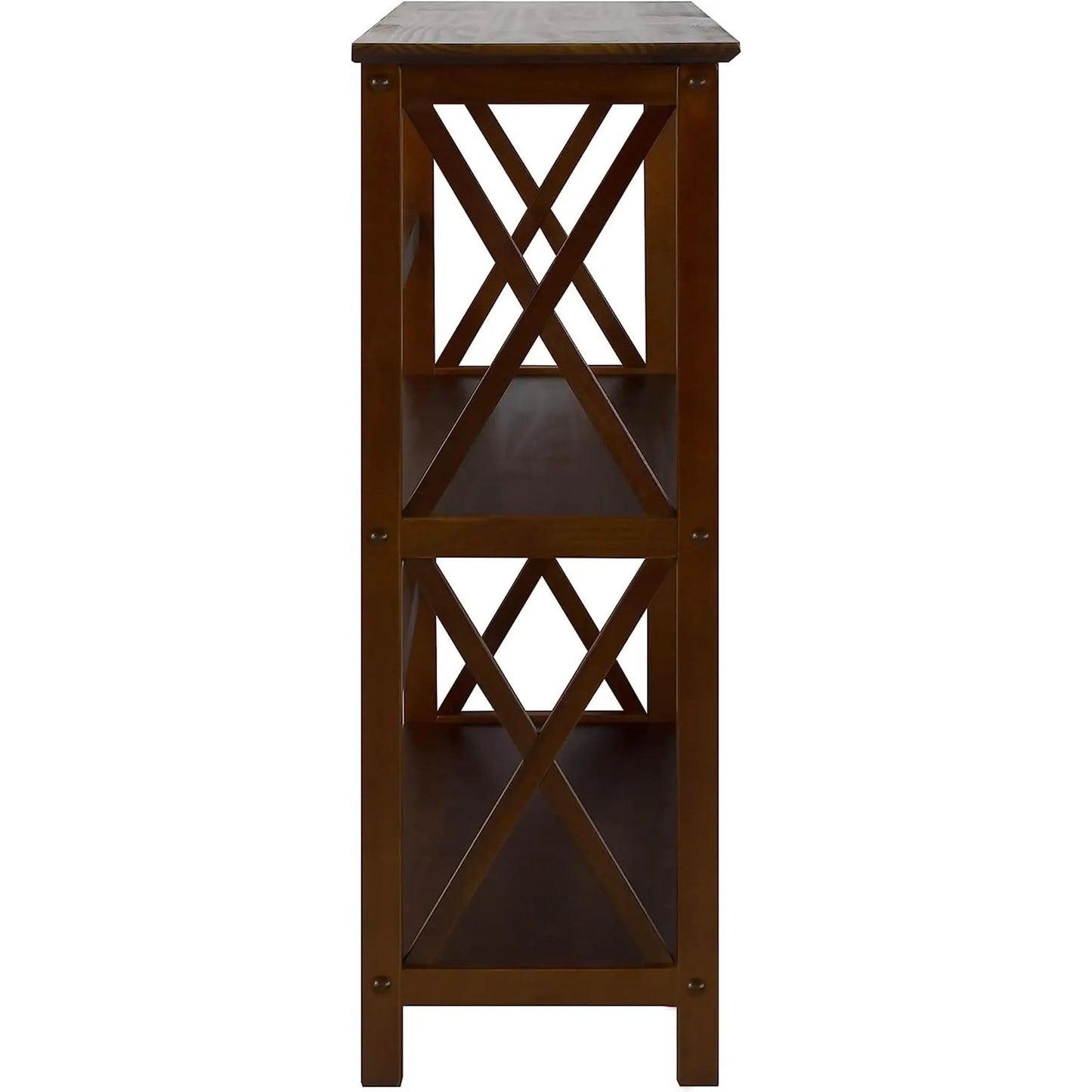 Shelf Bookcase With X Design Three Shelf Storage For Books from PriceLows™