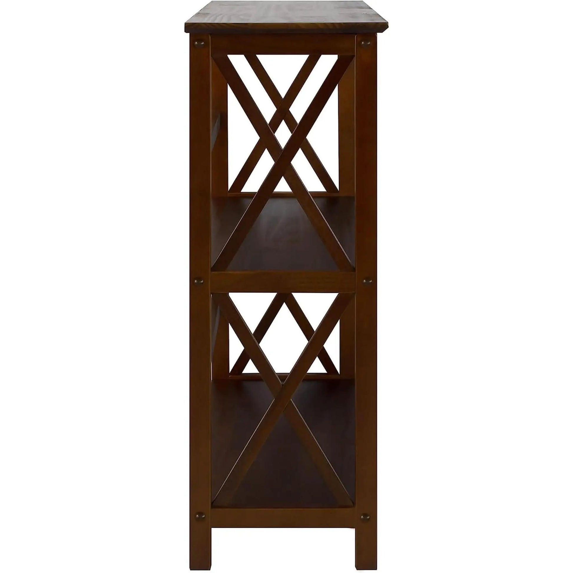 Shelf Bookcase With X Design Three Shelf Storage For Books from PriceLows™