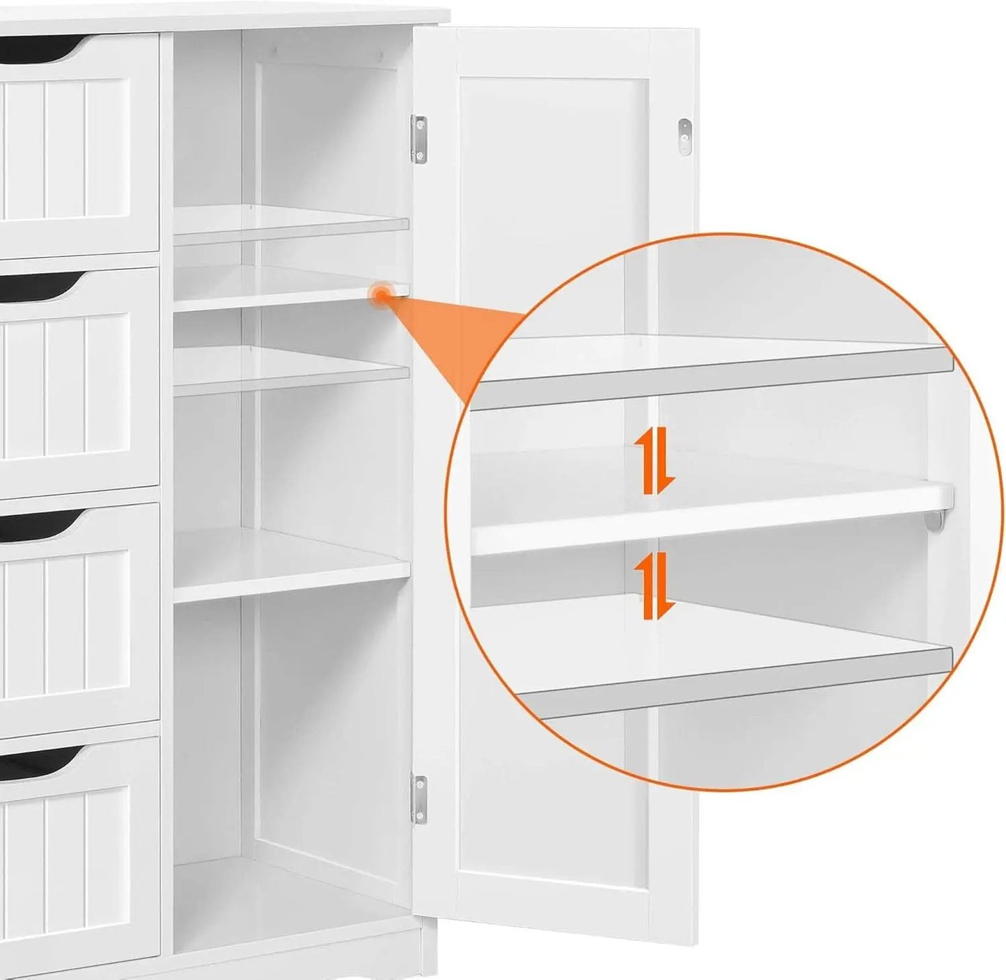 White Floor Cabinet With Four Drawers For Entryway Use from PriceLows™