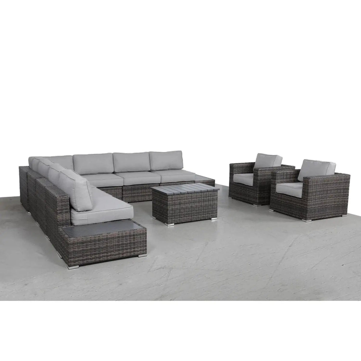 Outdoor Sectional Set | Handcrafted Wicker | Ultra-Soft Cushions | Entertainment Seating