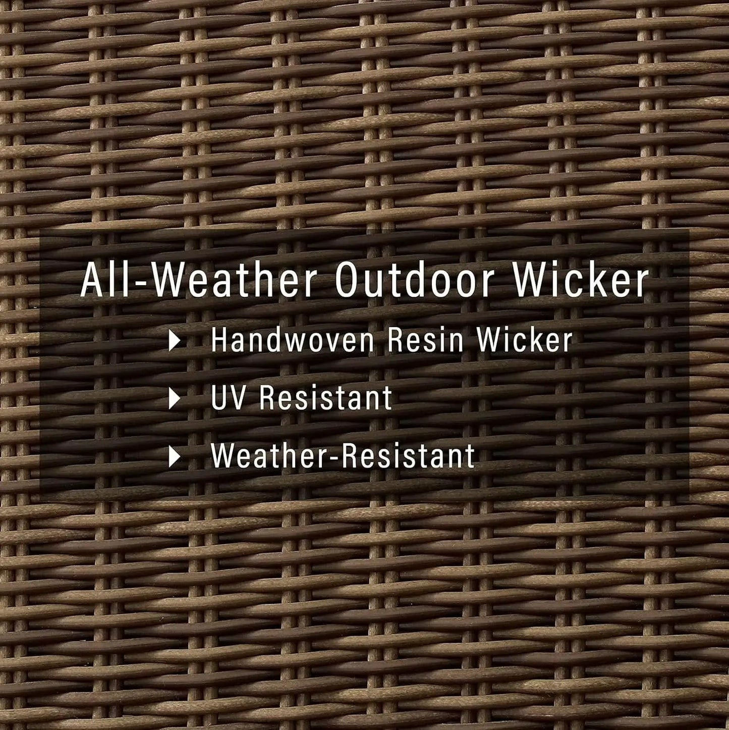 Brown Wicker Outdoor Sofa with Navy Cushions for Comfort from PriceLows™