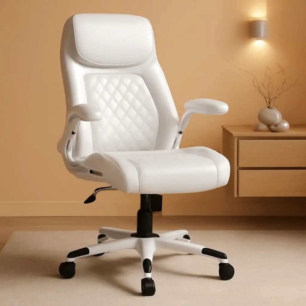 Ergonomic Office Chair With Adjustable Lumbar Support White from PriceLows™