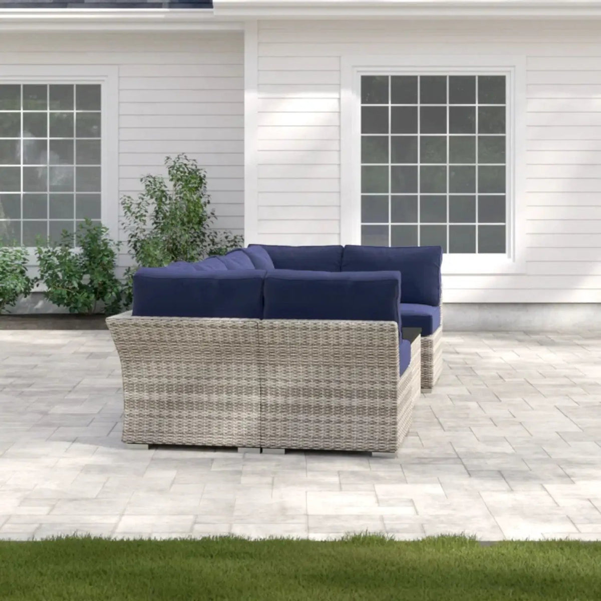 Wicker Sectional Sofa Set | Rustproof Aluminum Frame | Oversized Comfort | Weather-Resistant Wicker
