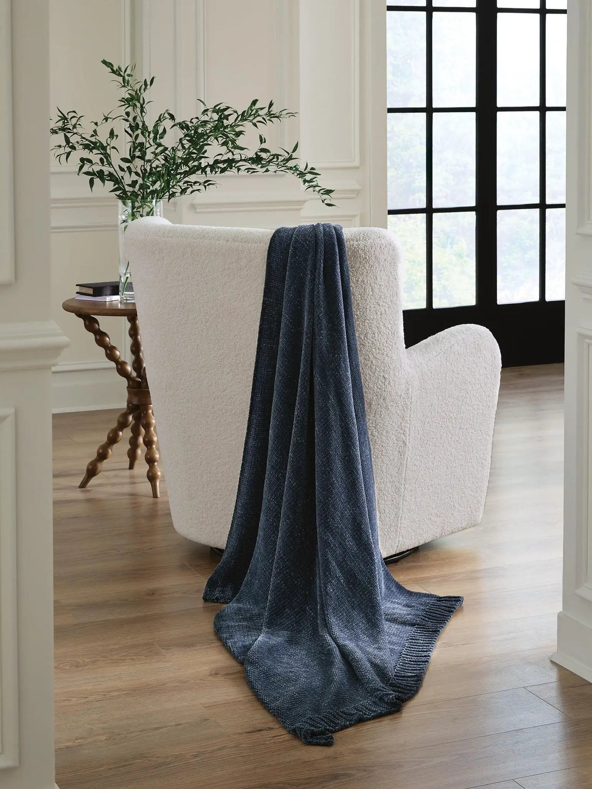 Anawood Knit Throw Blanket | Neutral Hue | Textural Knit Construction | 50 x 60 Inch