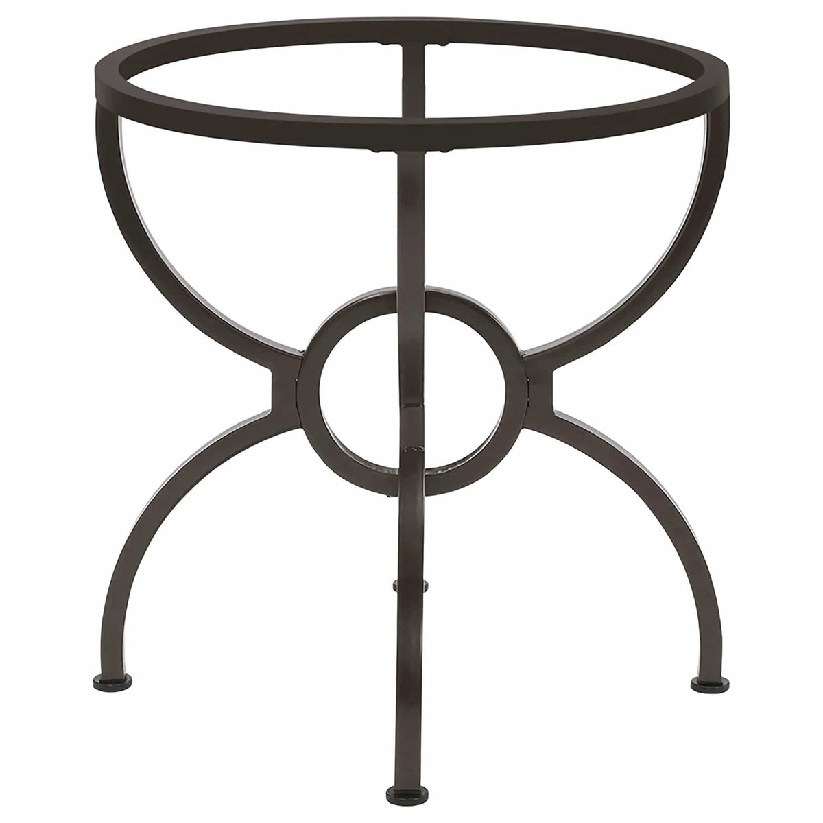 Aviano Round Metal Dining Table Base | 30 x 30 x 30.5 in | Glass & Metal | Gunmetal