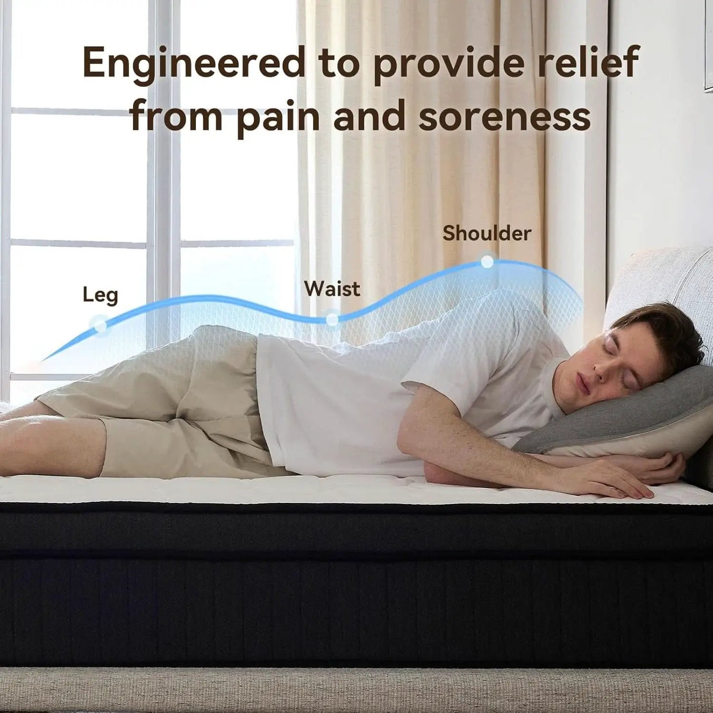 CertiPUR-US Certified 10 Inch Queen Hybrid Memory Foam Mattress from PriceLows™