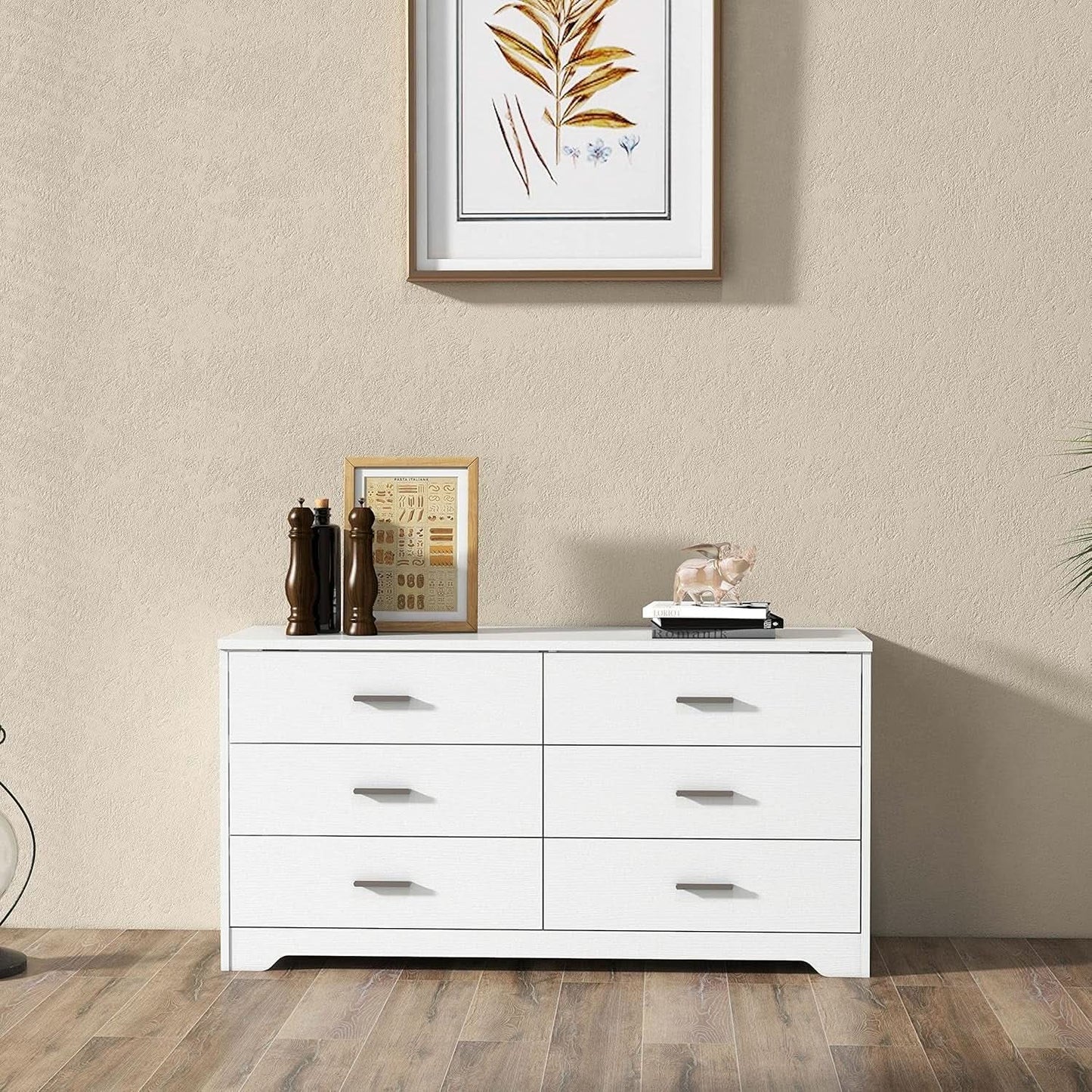 White Wooden 5 Drawer And 6 Drawer Dresser With Side By Side Layout from PriceLows™