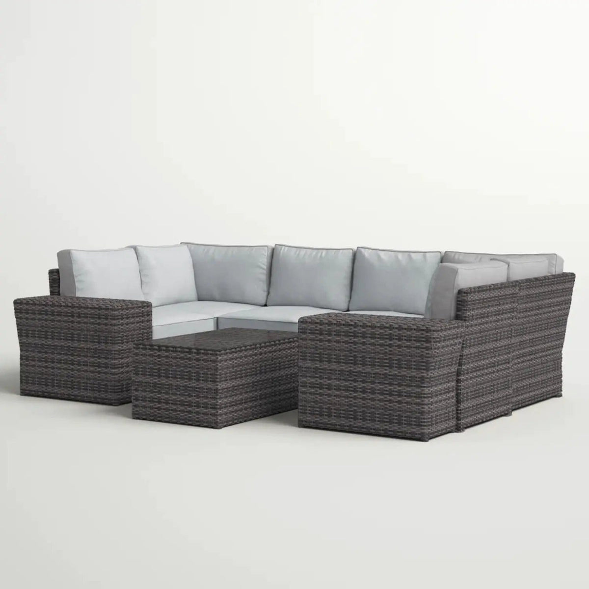 Stylish Wicker Patio Set Table | 2 Piece Outdoor Set | Wicker & Glass | Outdoor Living