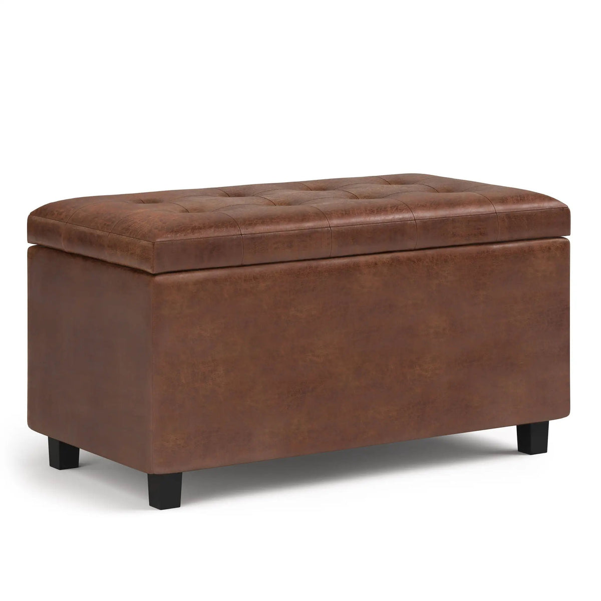 Cosmopolitan Upholstered Storage Ottoman | Child Safety Hinge | Large Interior Storage | 33.5 Inch Length