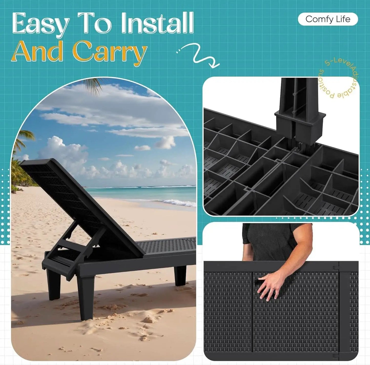 Adjustable Outdoor Chaise Lounge Chairs Set for Relaxation from PriceLows™