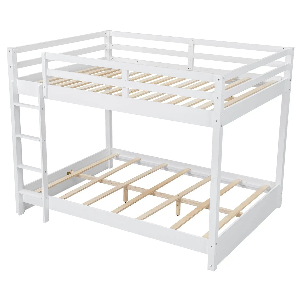 Sturdy Bunk Bed With Ladder | Solid Pine Wood | Guard Rails | Compact Layout