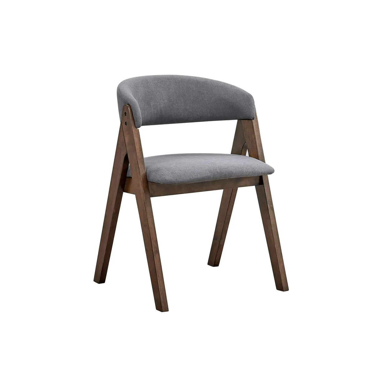 Keiki Side Chair (Set of 2) | 19 x 22 x 30 in | Walnut & Fabric | Gray
