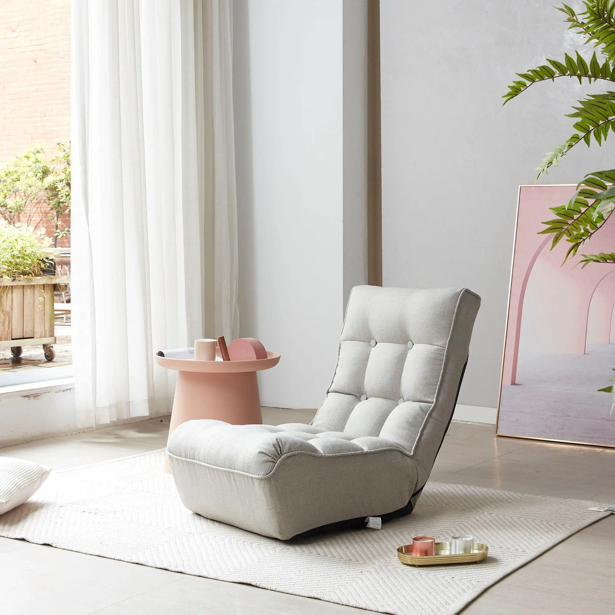 Reclining Floor Chair | Spring Supported | Foldable Base