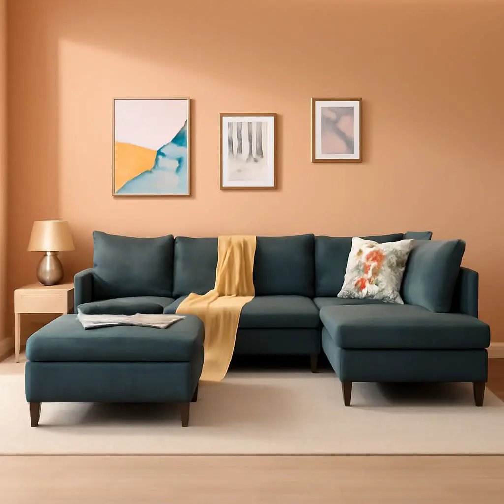 Sectional Sofa Grey Left Facing Chaise Living Room from PriceLows™