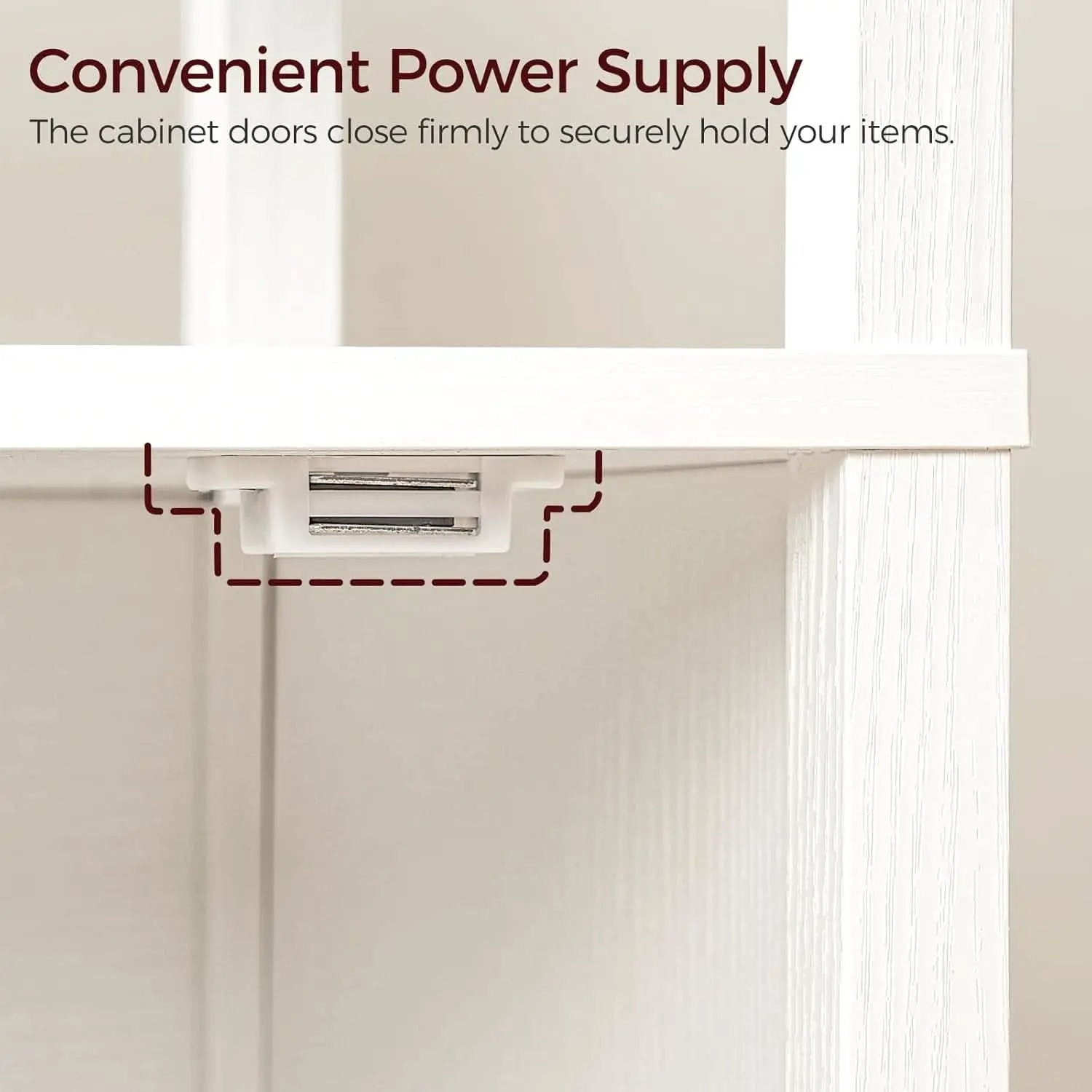 White Farmhouse Bedside Nightstand With USB Type C Ports from PriceLows™