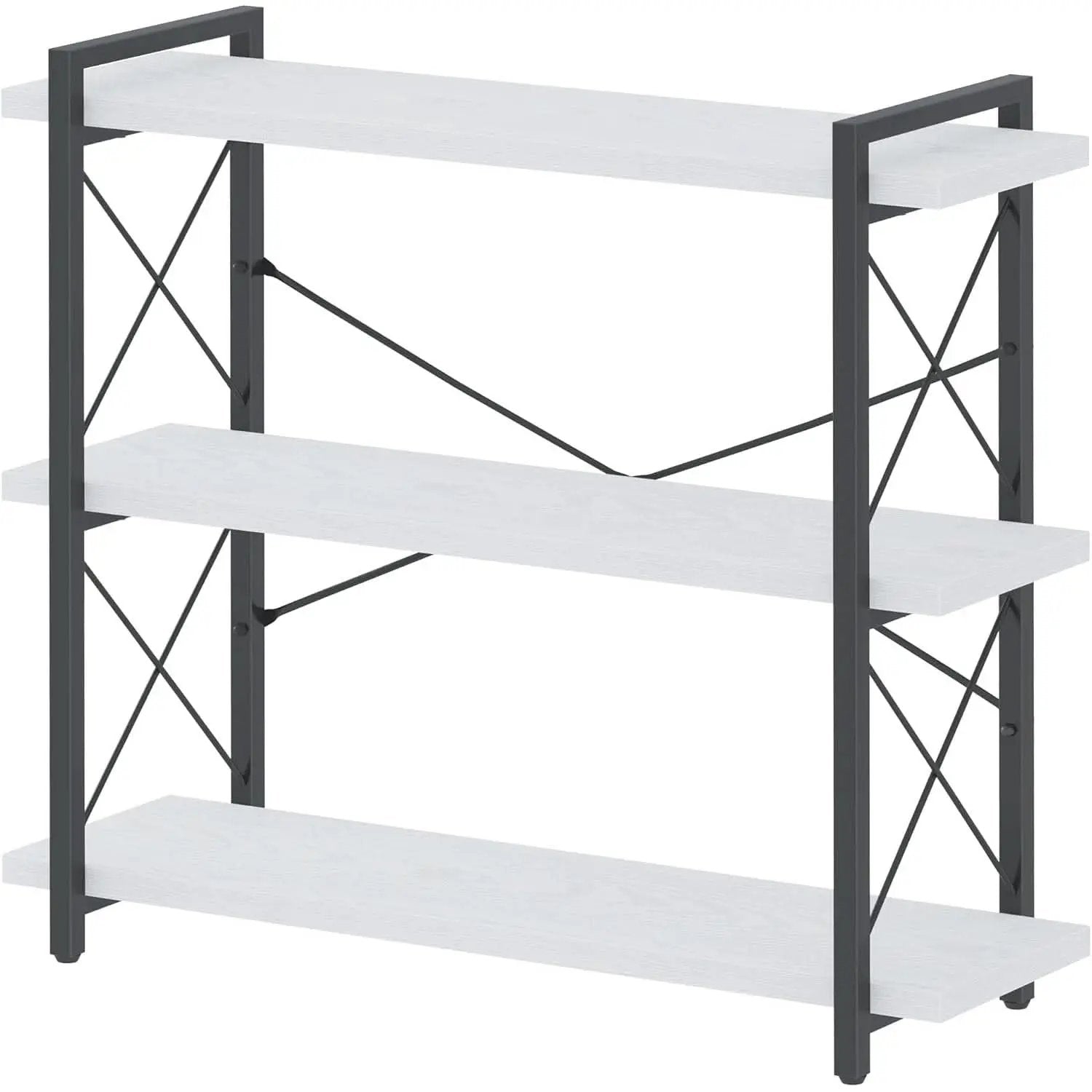 Industrial Three Tier Open Bookcase With Metal Frame Sturdy from PriceLows™