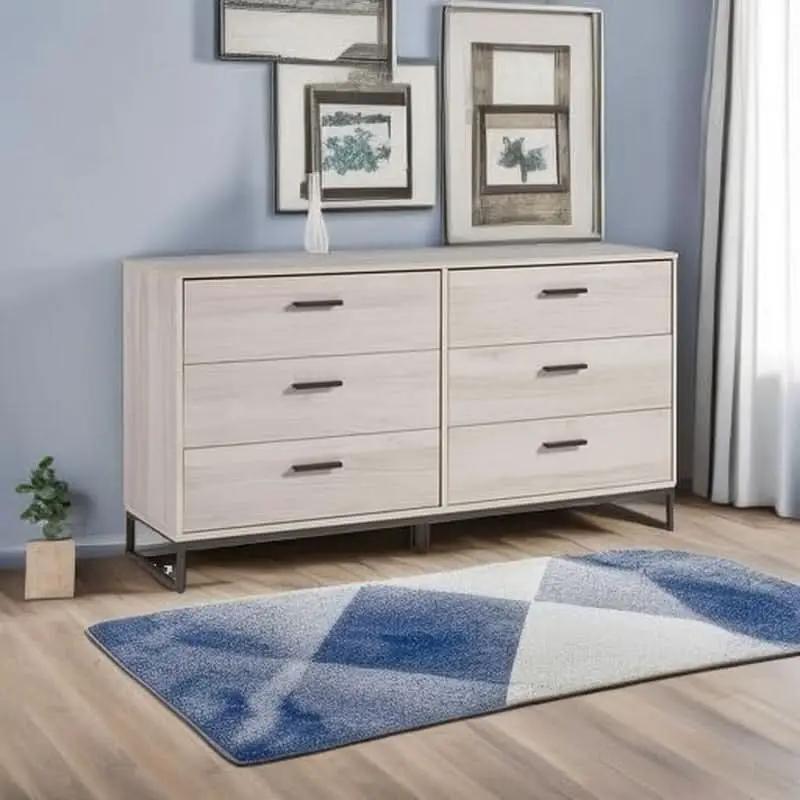 Socalle 59 Inch Beige 6 Drawer Dresser Engineered Wood from PriceLows™