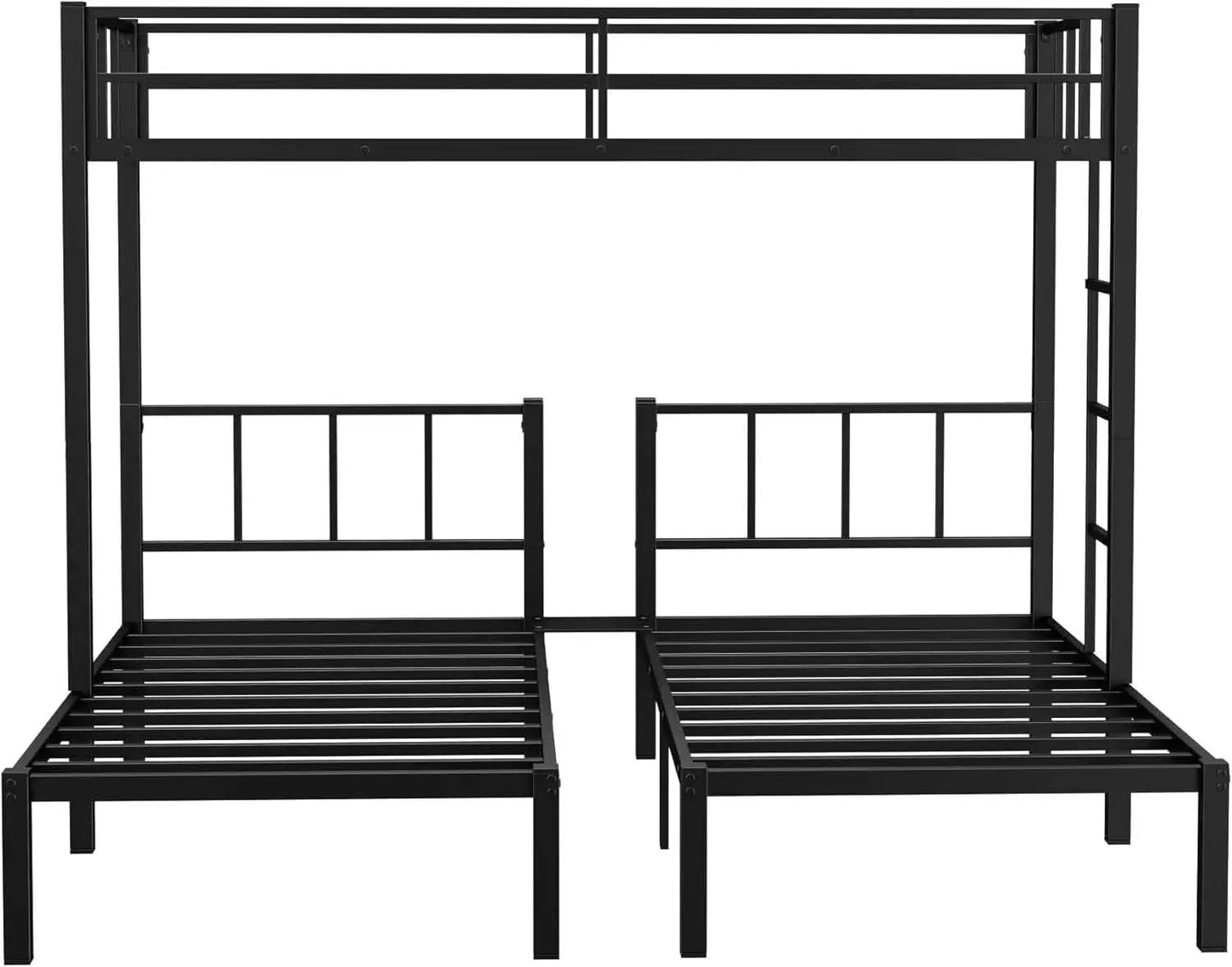 Triple Bunk Bed For Three Kids Built In Desk Black from PriceLows™