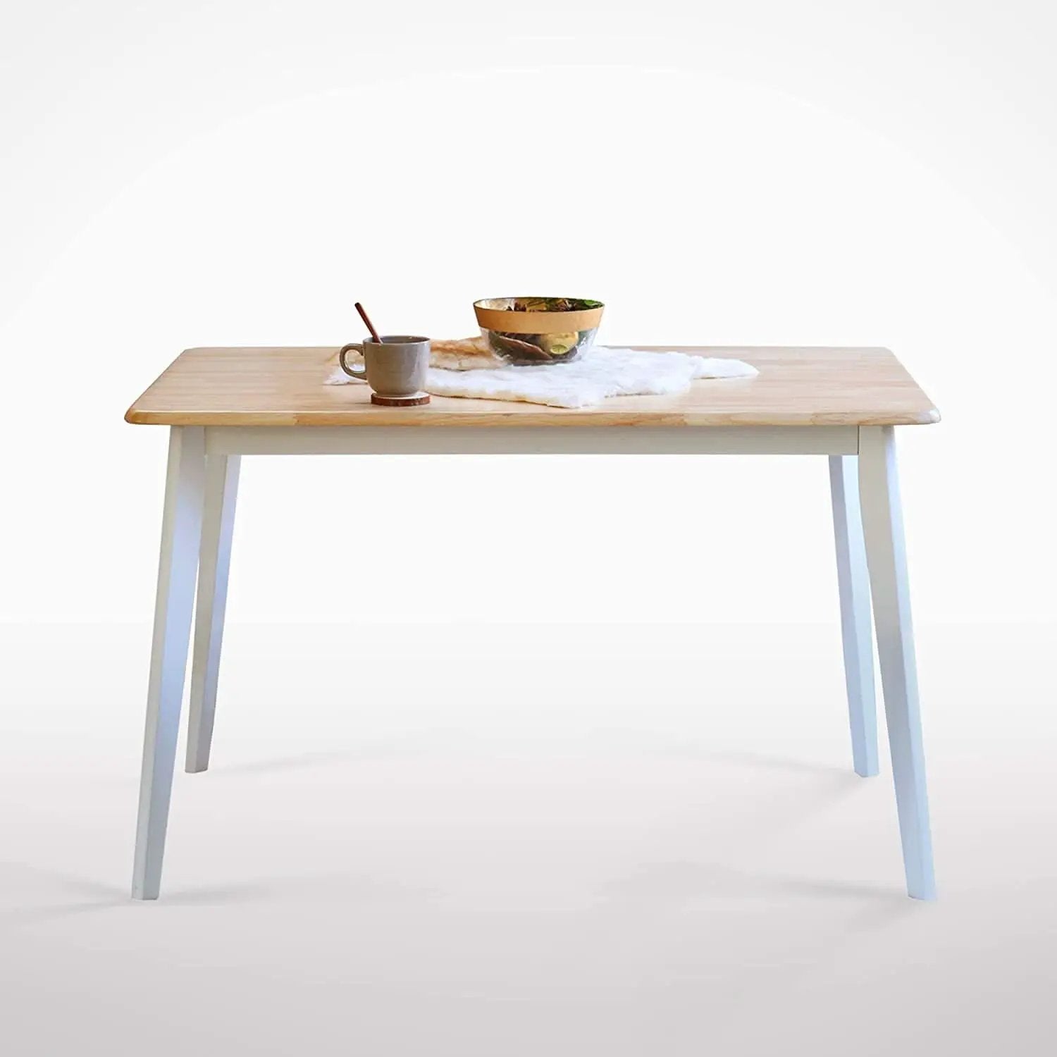 Mid Century Modern Solid Wood Rectangular Dining Table from PriceLows™