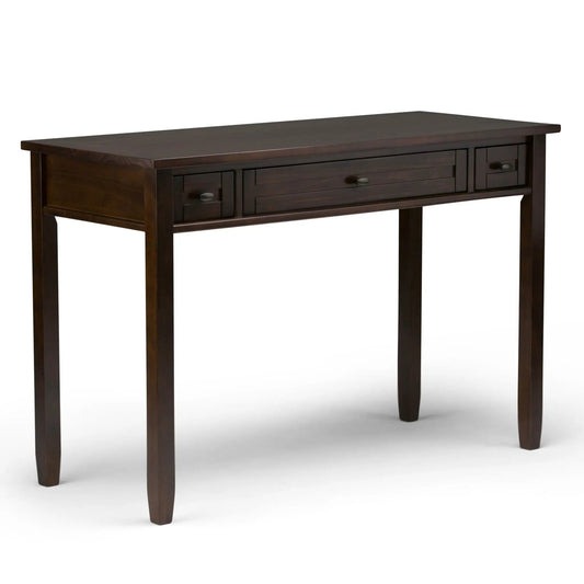 Warm Shaker Desk | Tobacco Brown Finish | Solid Wood Frame | Ergonomic Flip-Down Keyboard Tray