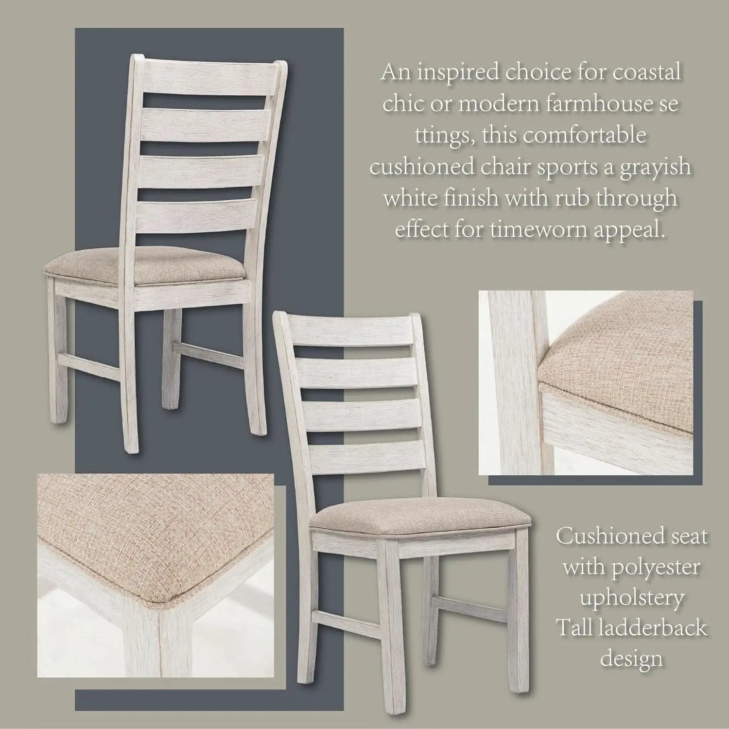 Seven Piece Weathered Whitewash Dining Set Collection from PriceLows™