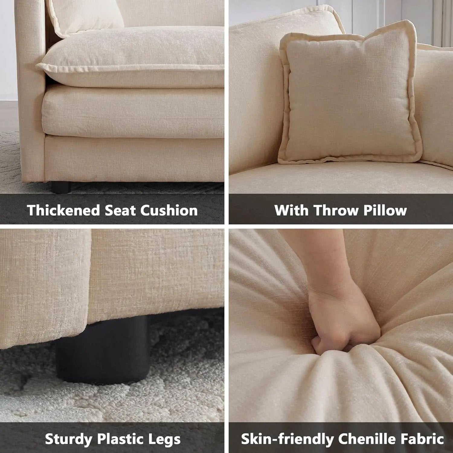 Light Coffee Chenille 2 Piece Loveseat Couch And Armchair from PriceLows™