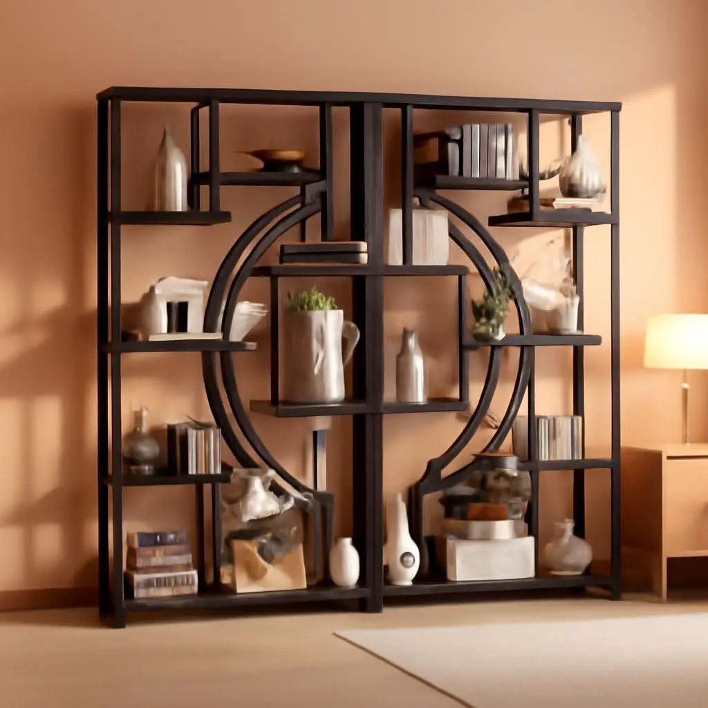 Tall Industrial Bookshelf Set Of 2 Geometric Gray Wash from PriceLows™