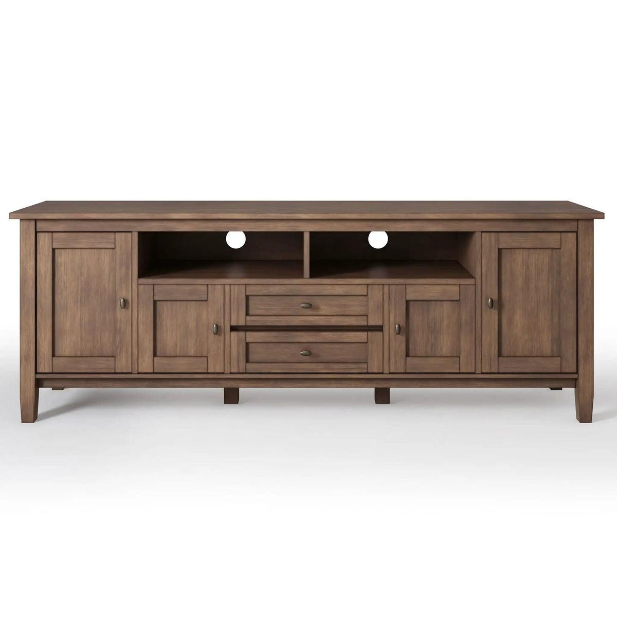 Warm Shaker Handcrafted TV Media Stand | 2 Pieces | Solid Wood | Living Room