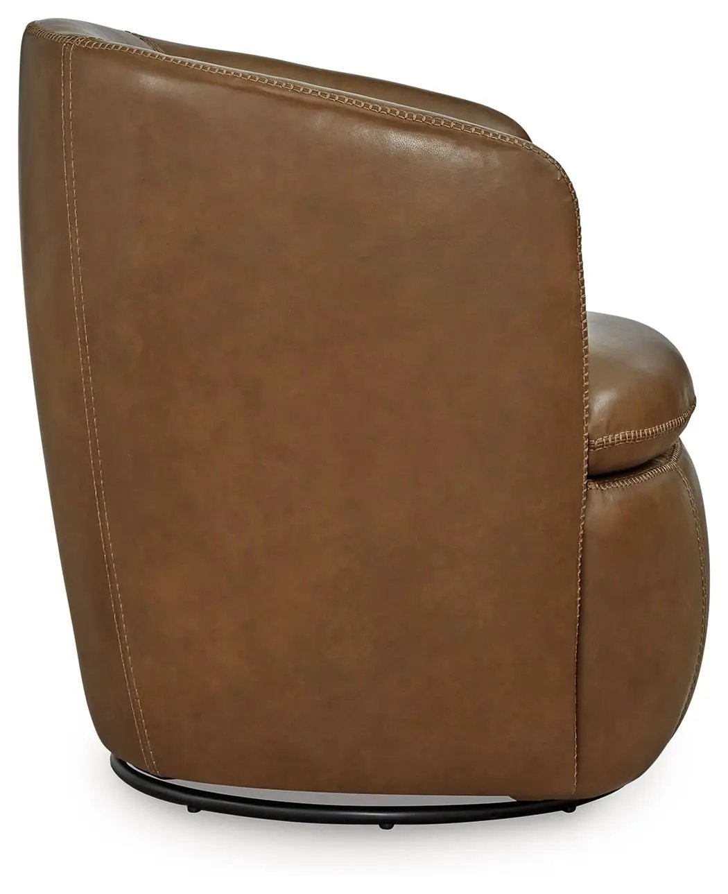 Kierreys Swivel Accent Chair | Supple Leather | Barrel Back | 31.63 Inch Height