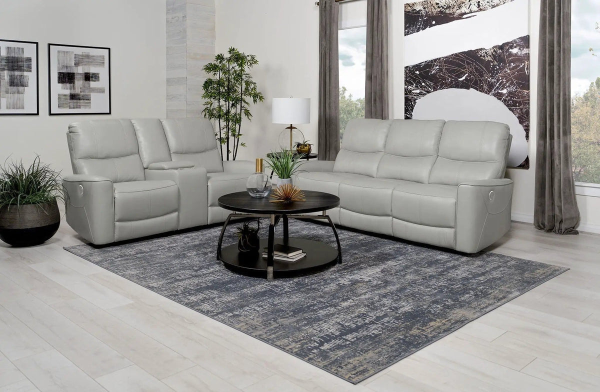 Greenfield 2-piece Power Reclining Sofa Set Dove | 2-Piece Set | Wood | Grey