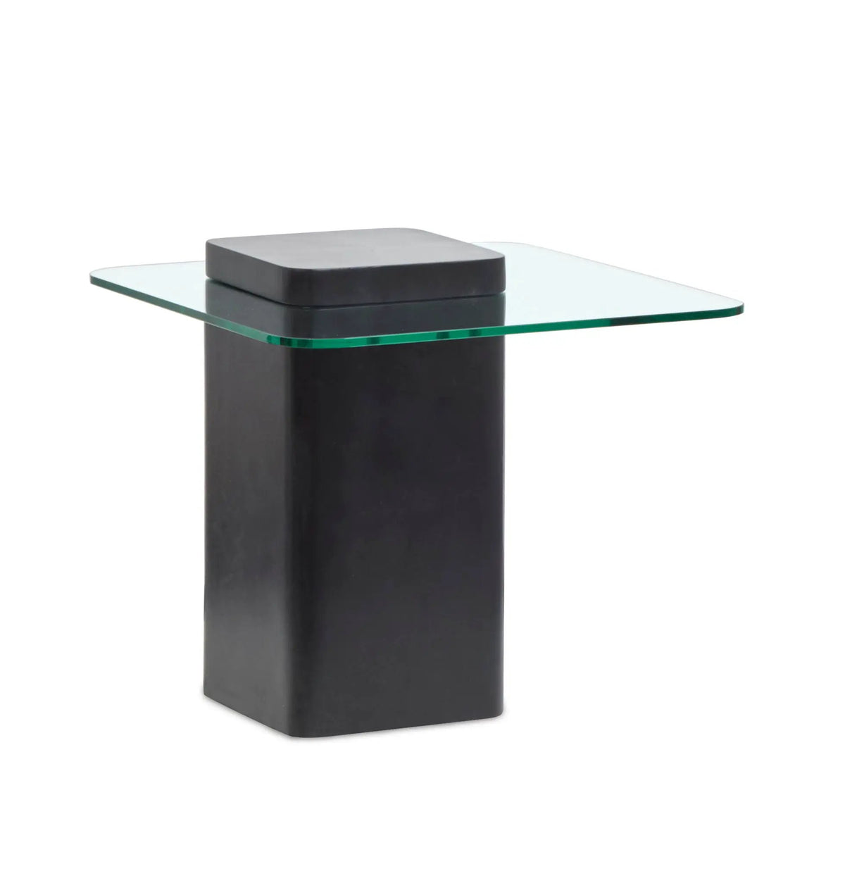Donora Square End Table | Glass Top | Modern Square Base | Minimalist Design