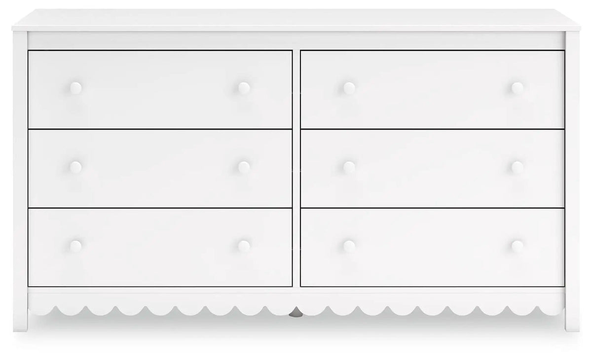 Hallityn Six Drawer Dresser | 60.75 x 19.84 x 32.72 in | Engineered Wood & Mdf | White
