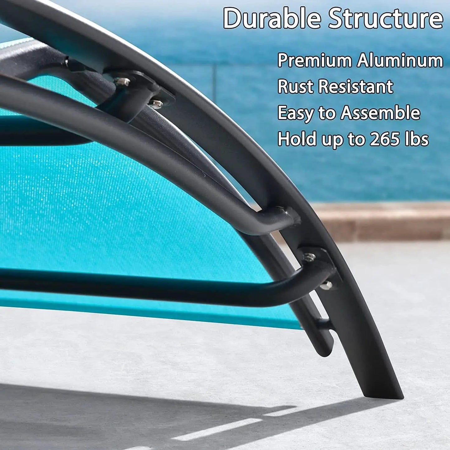 Patio Chaise Lounge Set With 4 Adjustable Recliners And 2 Side Tables from PriceLows™