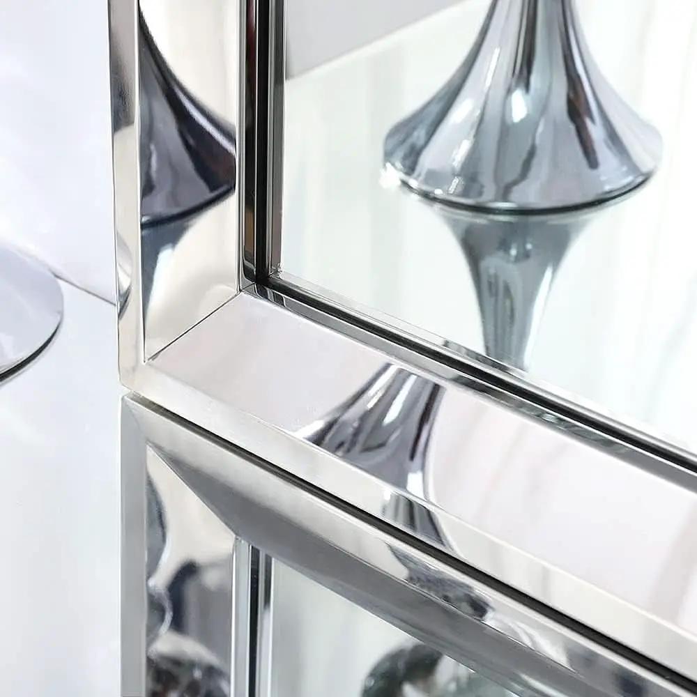 22 Inch By 47 Inch Large Wall Mirror With Angled Beveled Edge And Stainless Steel Frame from PriceLows™
