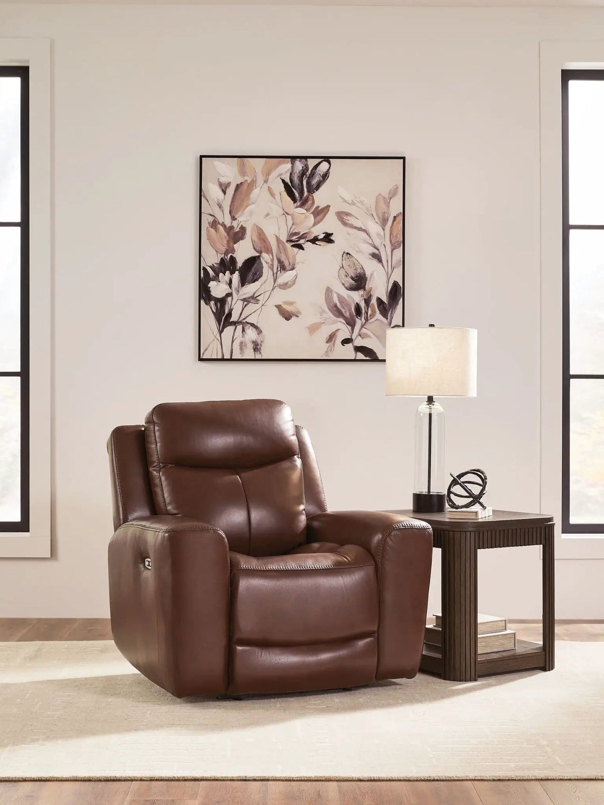 Bexhurst Power Recliner With Adjustable Headrest Reclining Chair | 2 Pieces | Faux Leather | Living Room