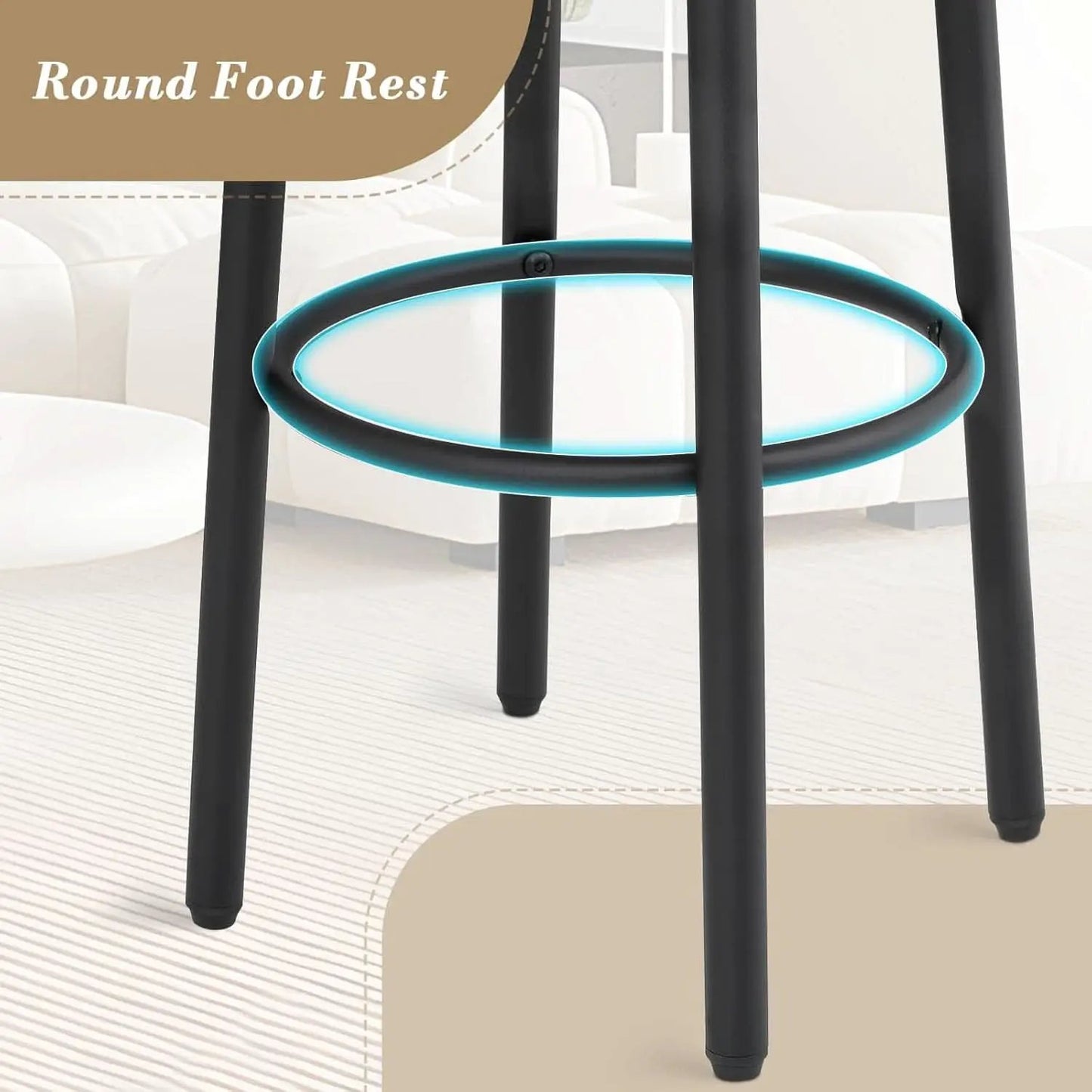 Brown Wood Bar Stools 25.5 Round Counter Height Backless from PriceLows™