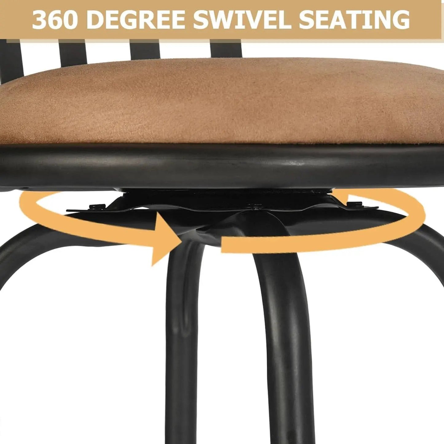 Swivel Bar Stools Set 3 Adjustable 24 To 29 Inches Brown from PriceLows™