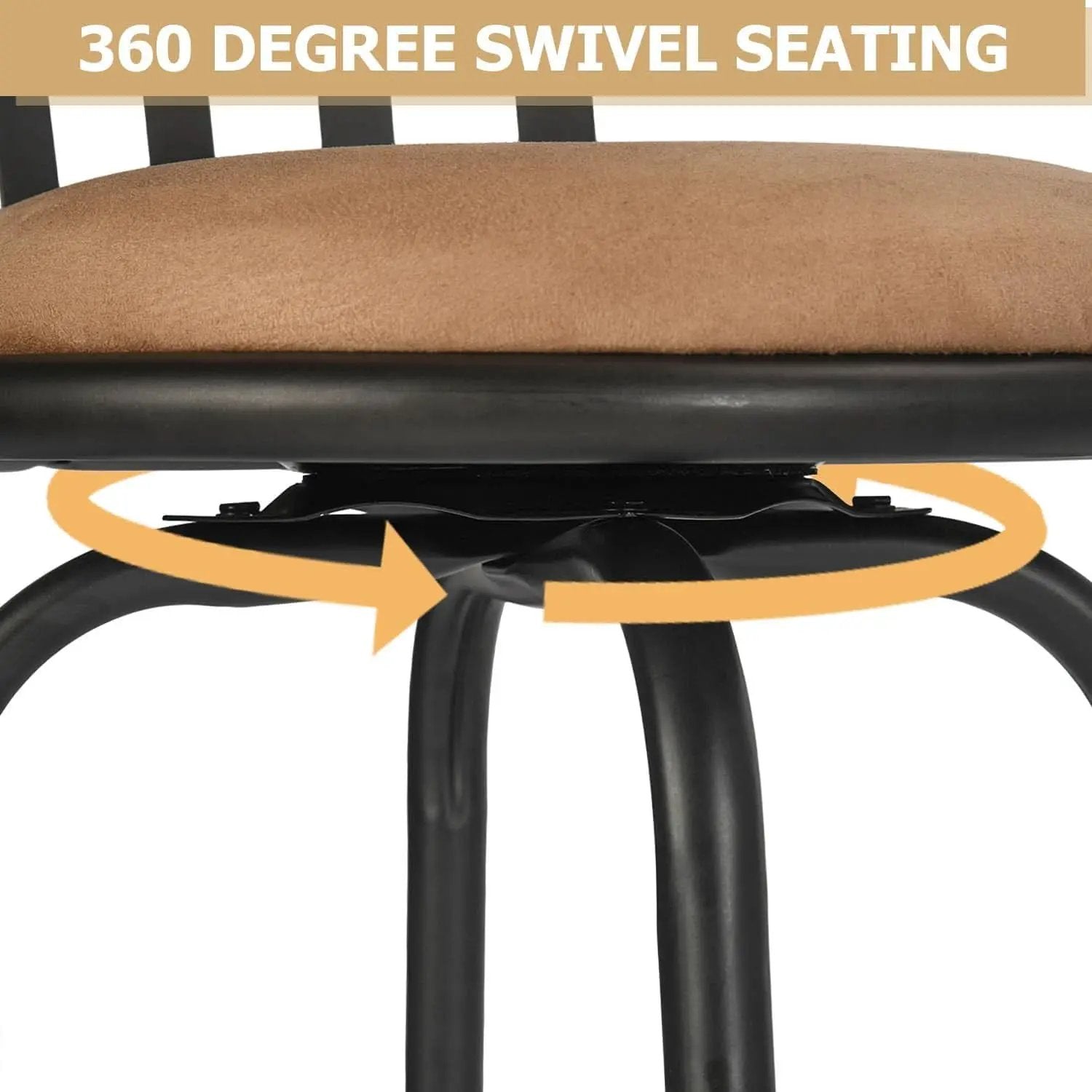 Swivel Bar Stools Set 3 Adjustable 24 To 29 Inches Brown from PriceLows™