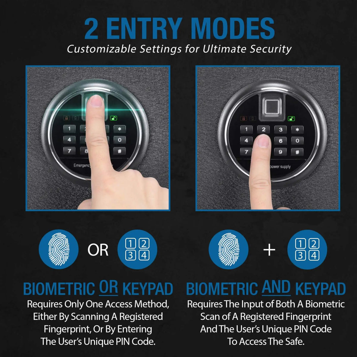 Fire Resistant Safe | Barska 2.02 CF Capacity | Biometric Keypad | Solid Steel Construction