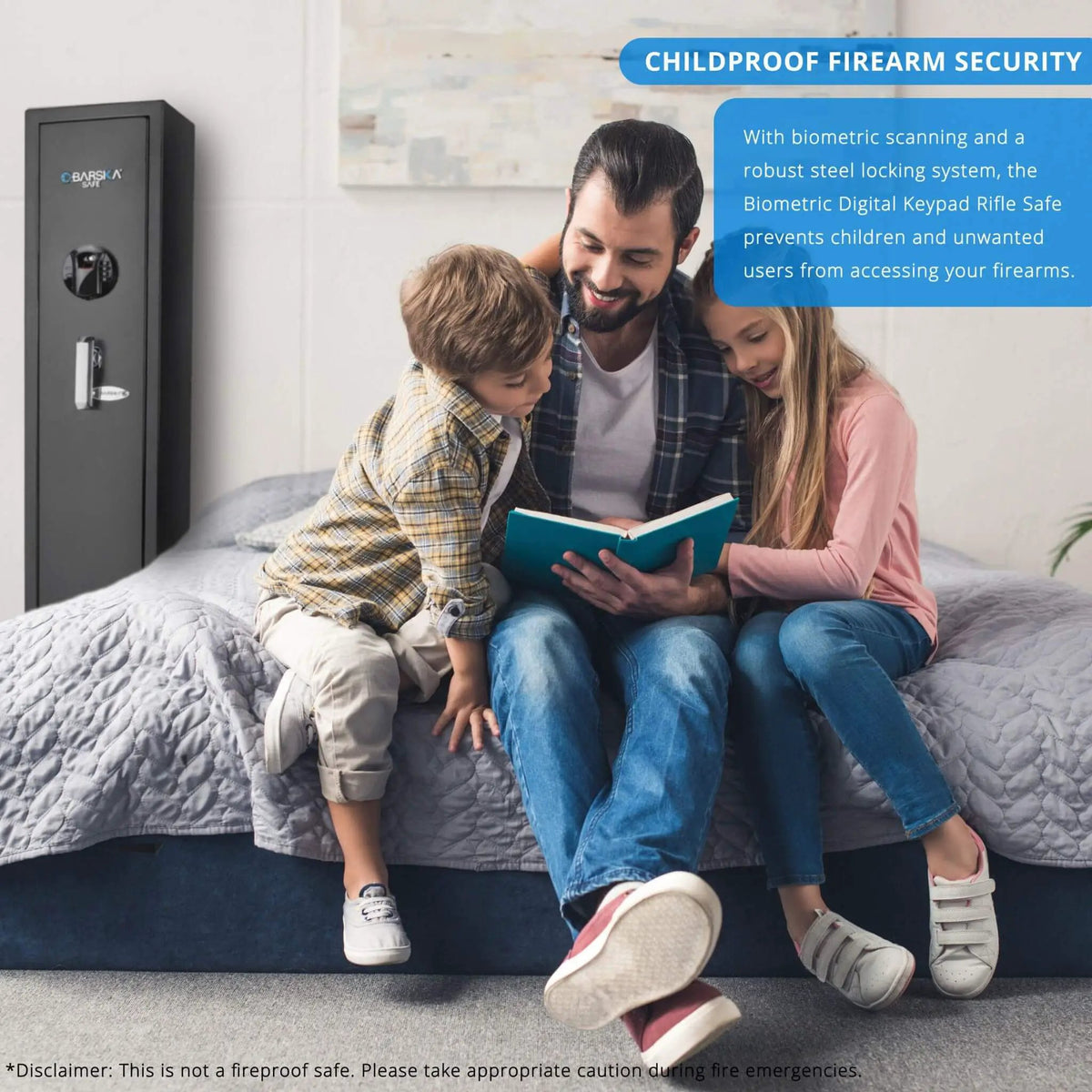 Biometric Rifle Gun Safe | Barska 4.33 CF Capacity | Fingerprint And Digital Keypad Access | Heavy-Duty Steel