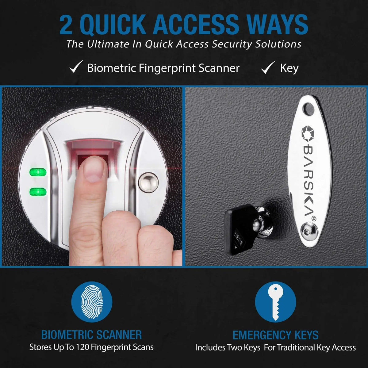 Tall Biometric Rifle Safe | Barska 5.51 CF Capacity | Pry-Resistant Solid Steel | Biometric Keypad