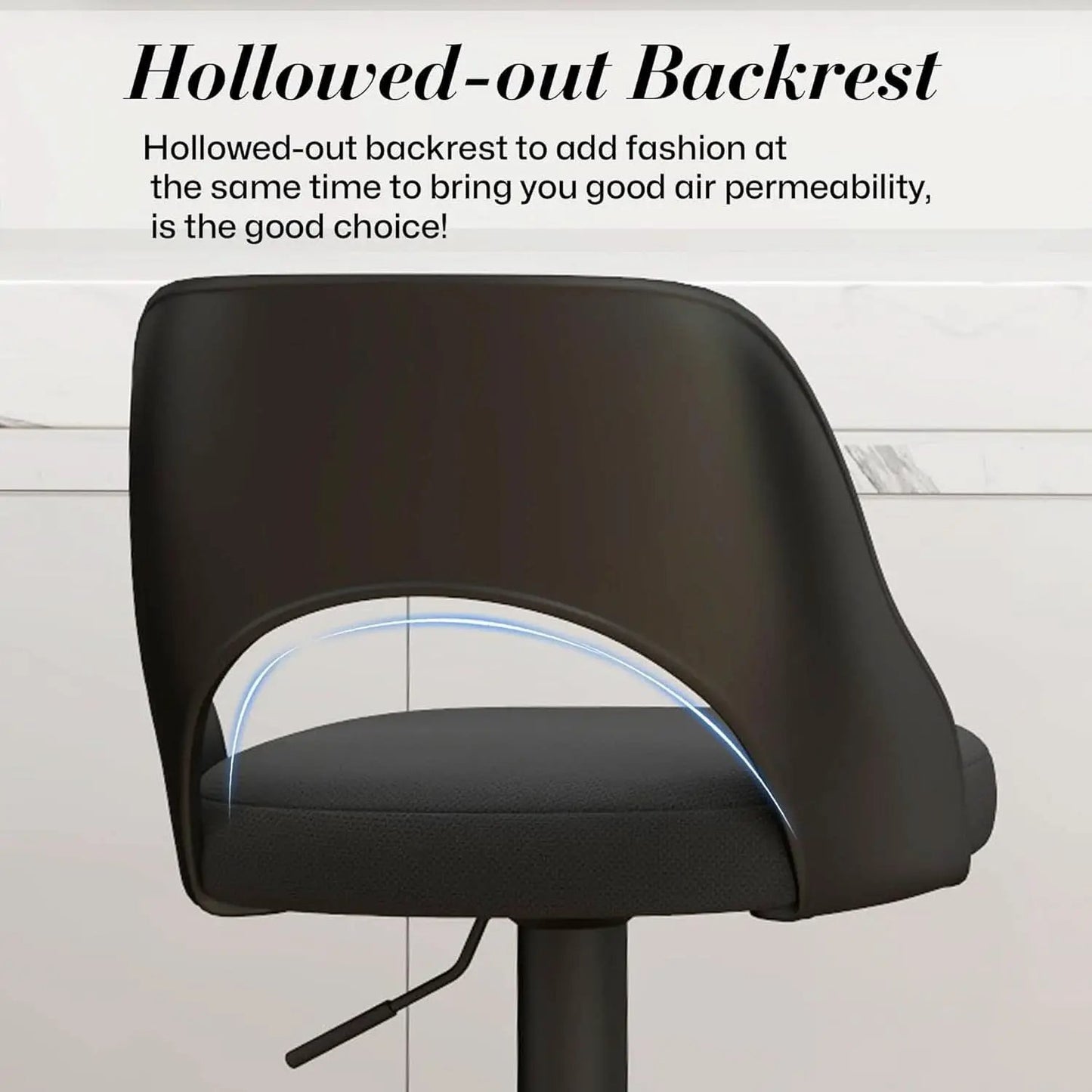Bar Stools Set Of 3 Height Adjustable Swivel Black from PriceLows™