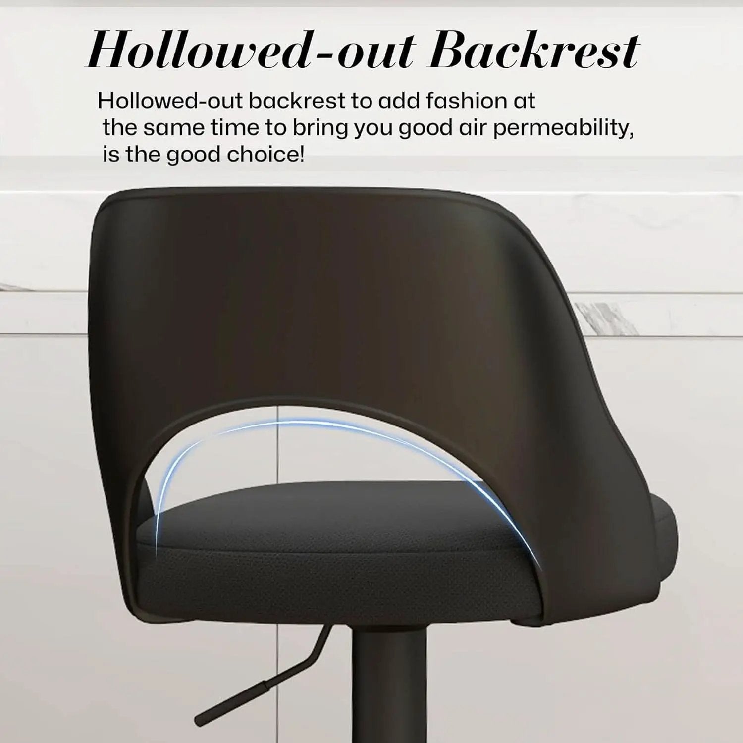 Bar Stools Set Of 3 Height Adjustable Swivel Black from PriceLows™