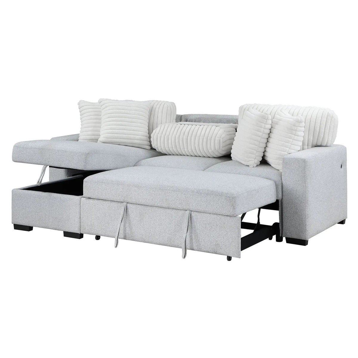 Ford Reversible Pull Out Sofa Bed | Light Gray | Plush Cushioning | Transitional Style