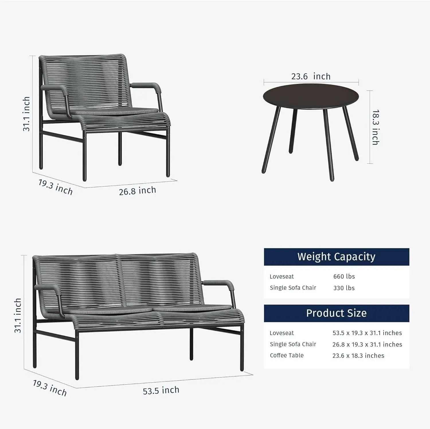 Stylish Four Piece Patio Furniture Set for Outdoor Comfort from PriceLows™