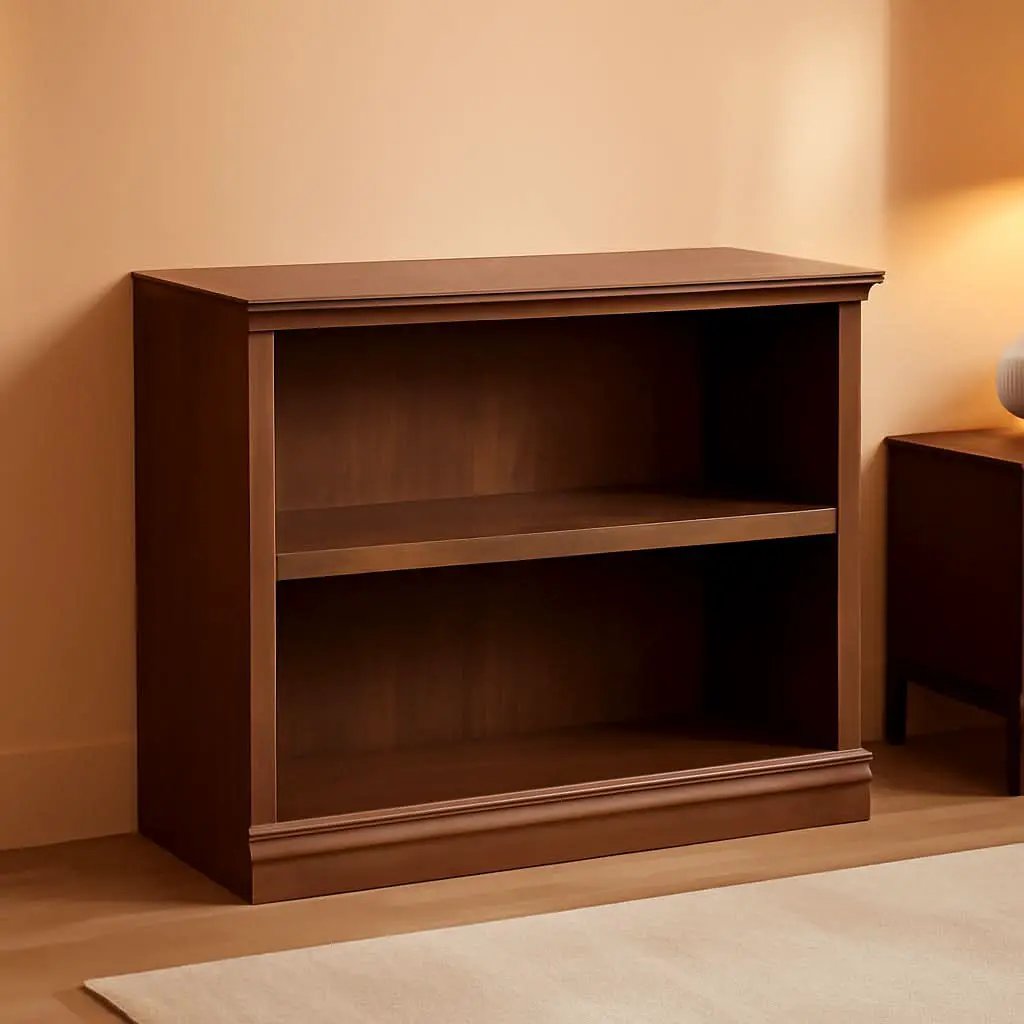 Two Tier Wooden Bookcase With Adjustable Shelf In Oiled Oak For Home Office And Living Room from PriceLows™