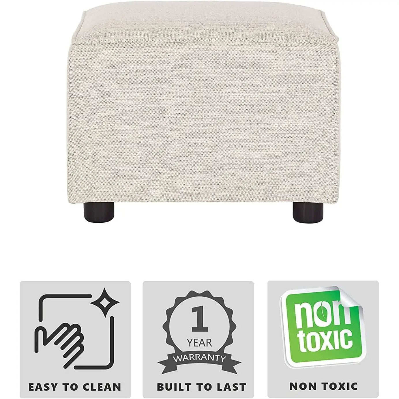 Thunder Grey Upholstered Ottoman For Nursing Moms Nursery from PriceLows™