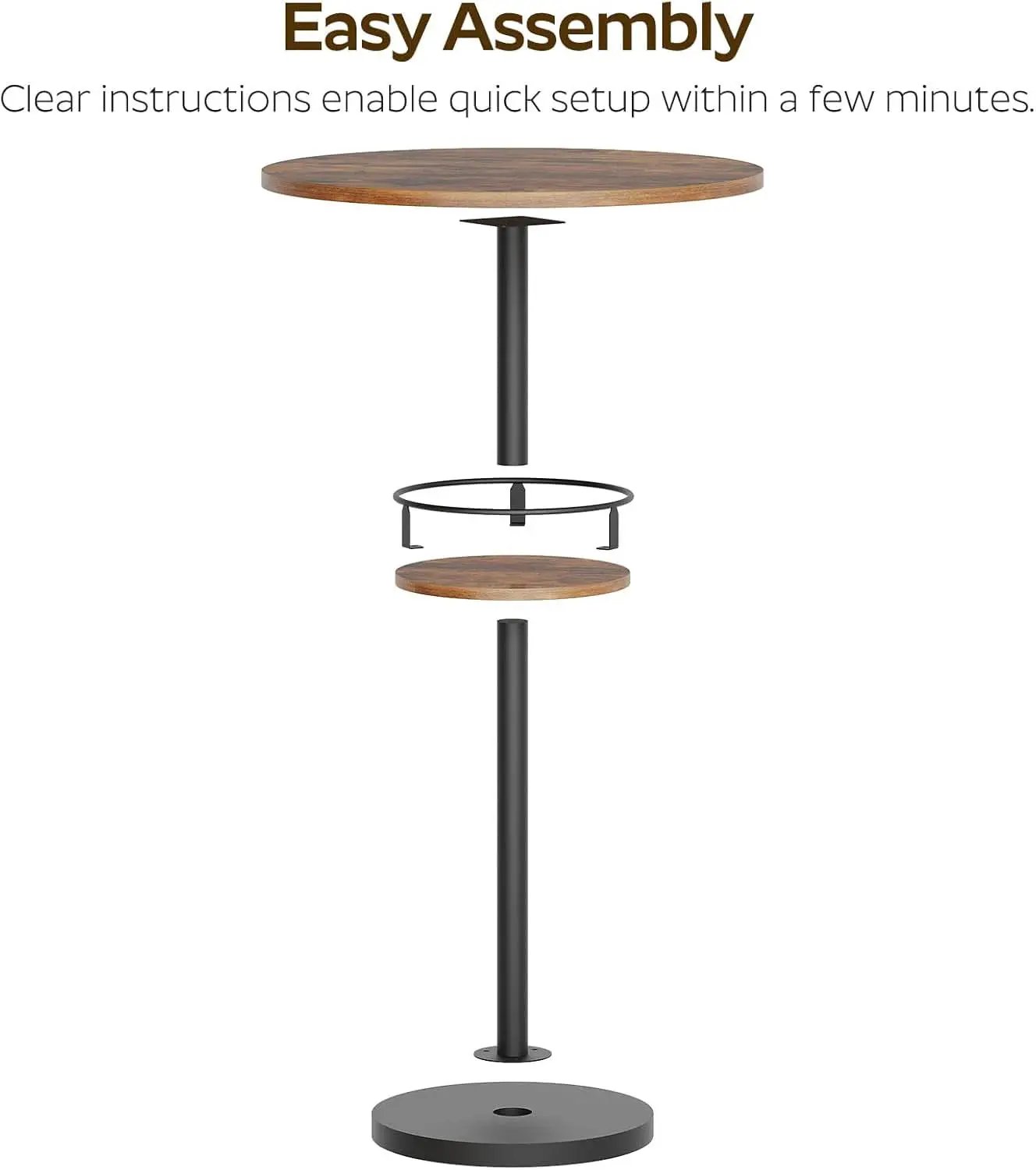 Round Industria lBar Table Set Two With Integrated LED Illumination from PriceLows™