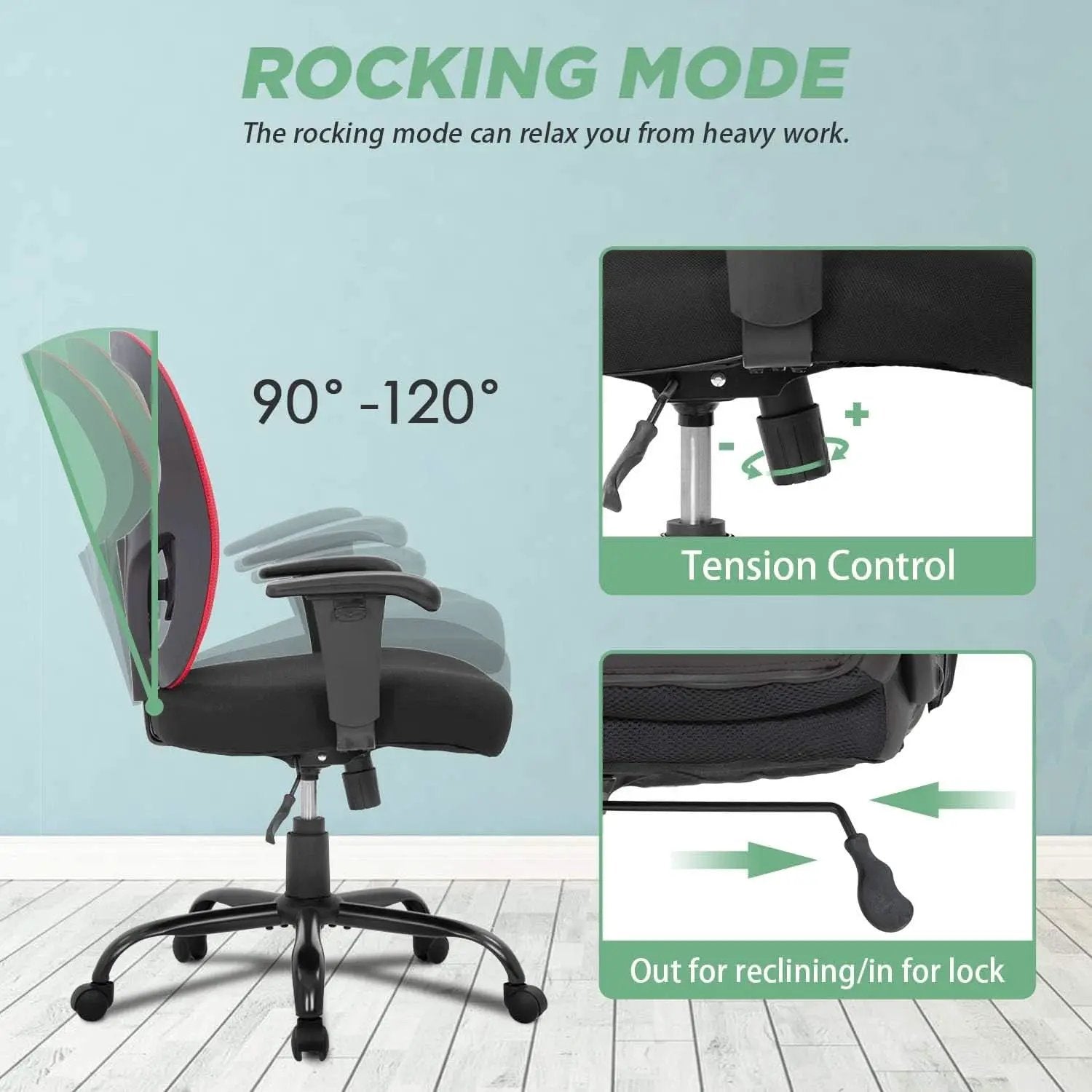 Big and Tall Office Chair With Lumbar Support For Desk from PriceLows™