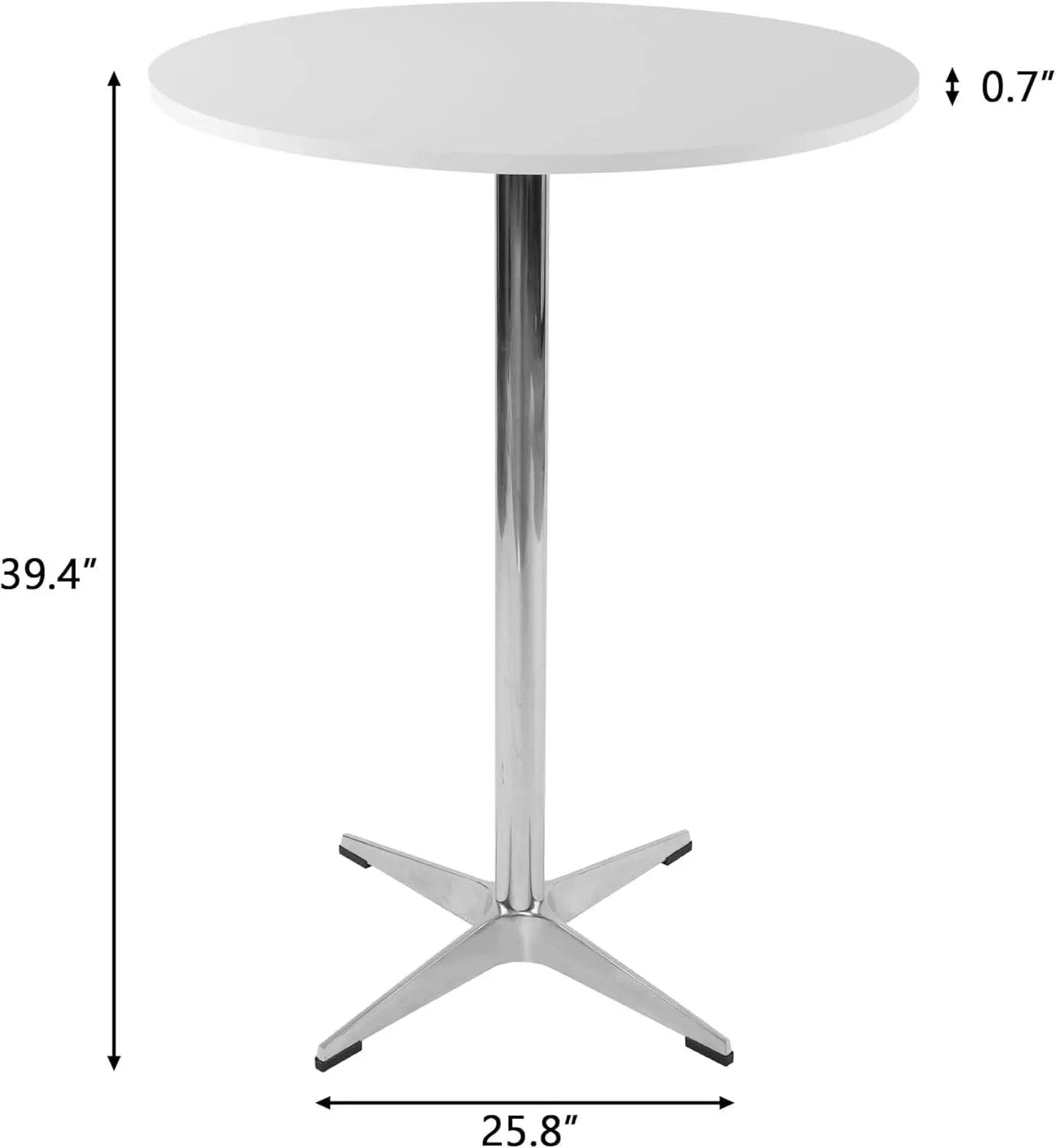 White Round Pub Table With Sturdy Crossbase 39 Inches from PriceLows™